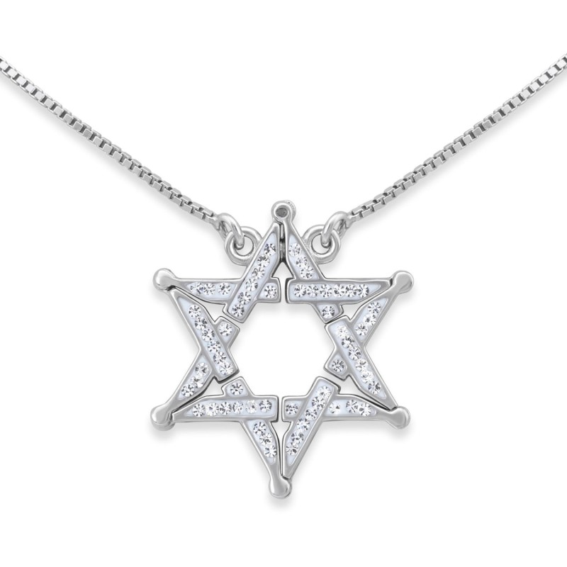 Interlocked Star of David Large Necklace With Reversibility