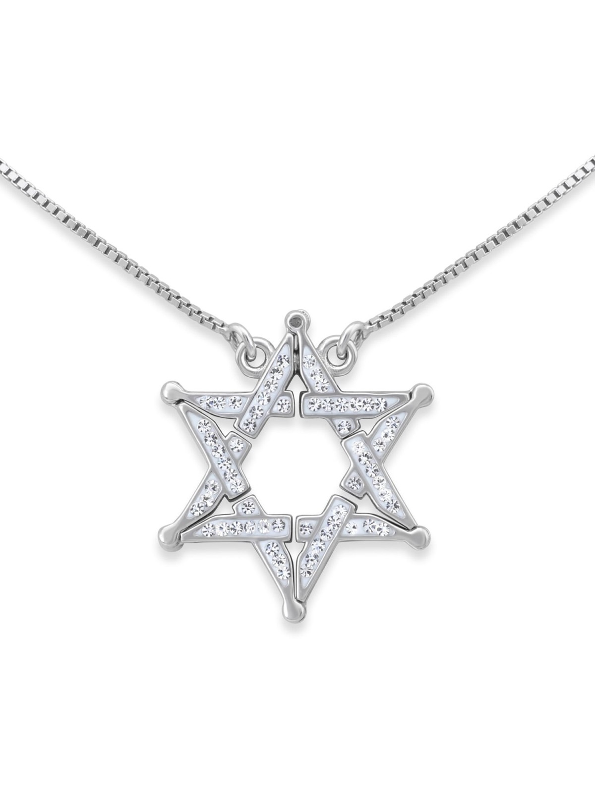 Interlocked Star of David Large Necklace With Reversibility