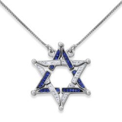Interlocked Star of David Large Necklace With Reversibility