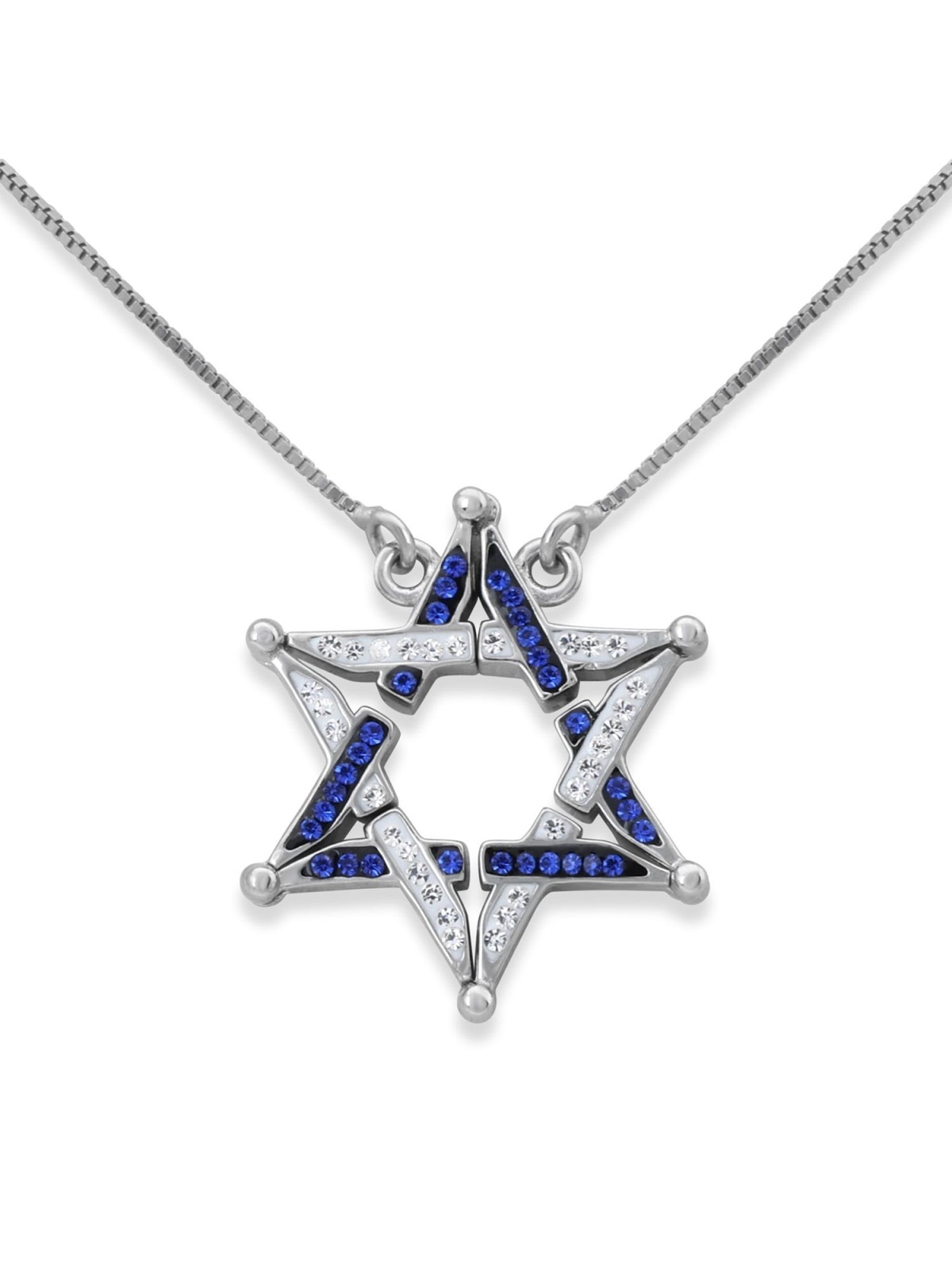 Interlocked Star of David Large Necklace With Reversibility