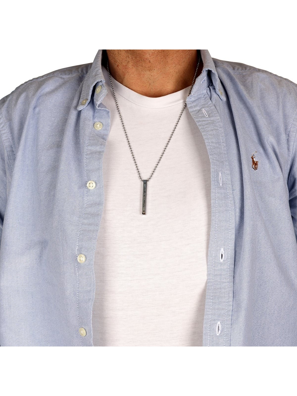 Pendentif de barre de bénédiction sacerdotale en acier inoxydable avec chaîne à billes unisexe N