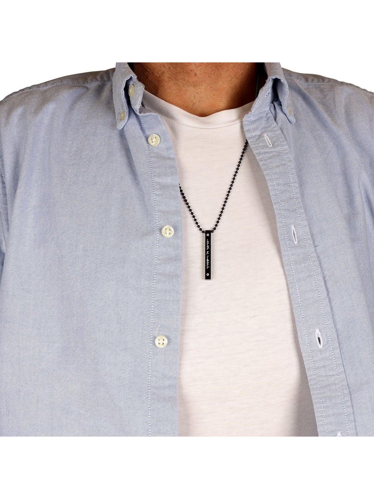 Stainless Steel Priestly Blessing Bar Pendant with Ball Chain Unisex N