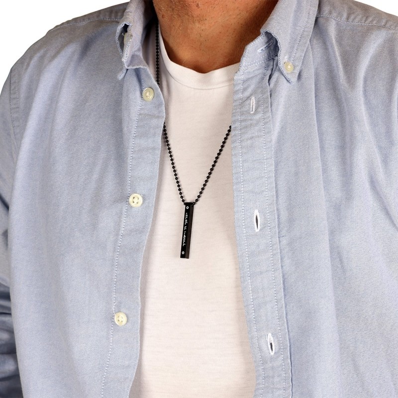 Pendentif de barre de bénédiction sacerdotale en acier inoxydable avec chaîne à billes unisexe N