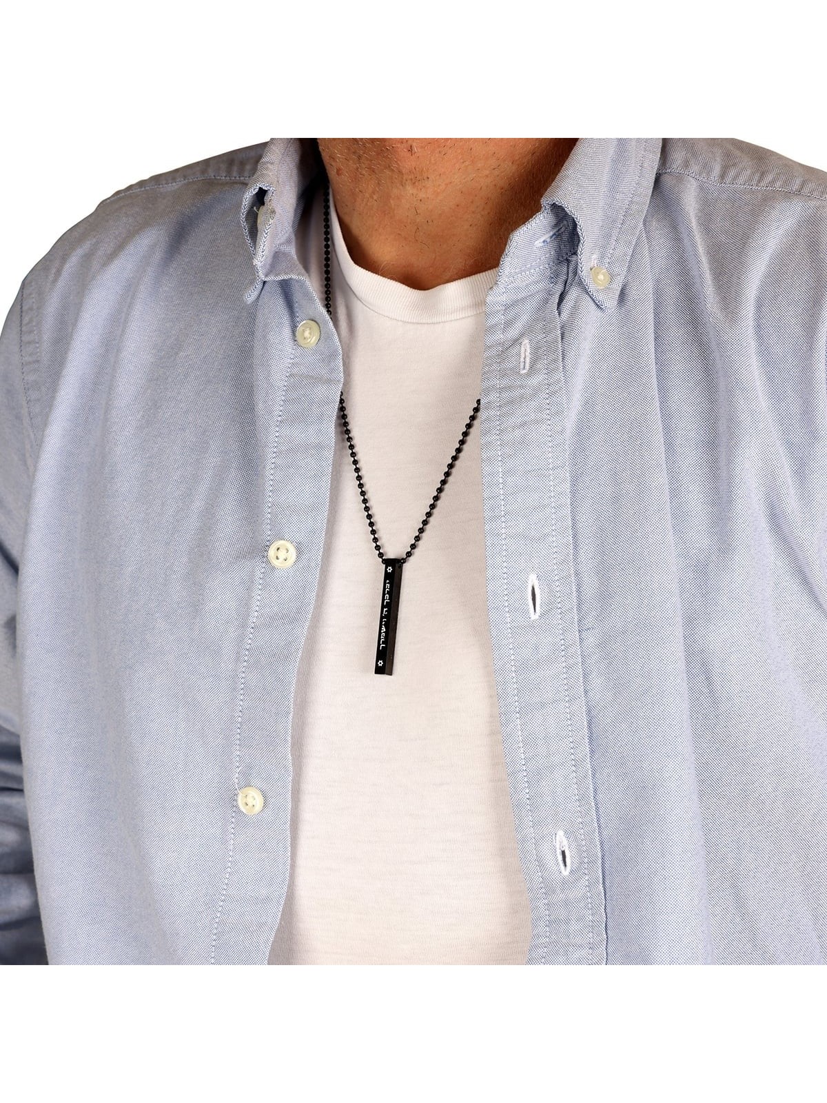 Stainless Steel Priestly Blessing Bar Pendant with Ball Chain Unisex N
