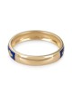 Bague de mariage juive personnalisable en or jaune 14 carats et émail bleu
