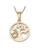 14K Gold Women's Tree of Life Pendant Necklace with Star of David