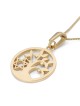 14K Gold Women's Tree of Life Pendant Necklace with Star of David