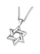 Interlocking Silver Star of David Necklace for Men