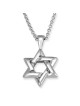 Interlocking Silver Star of David Necklace for Men