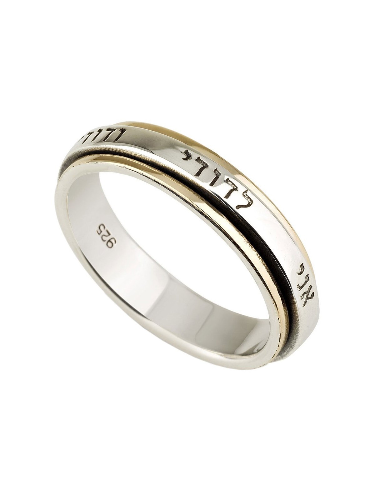 9K Gold and 925 Sterling Silver Ani LeDodi Spinner Ring Unisex - Song