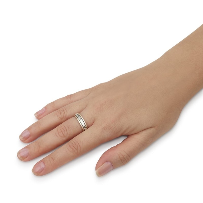Bague tournante Ani LeDodi en or 9 carats et argent sterling 925 unisexe - Chanson