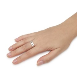 925 Sterling Silver Shema Yisrael Ring in Hebrew-English - Rhodium Pla