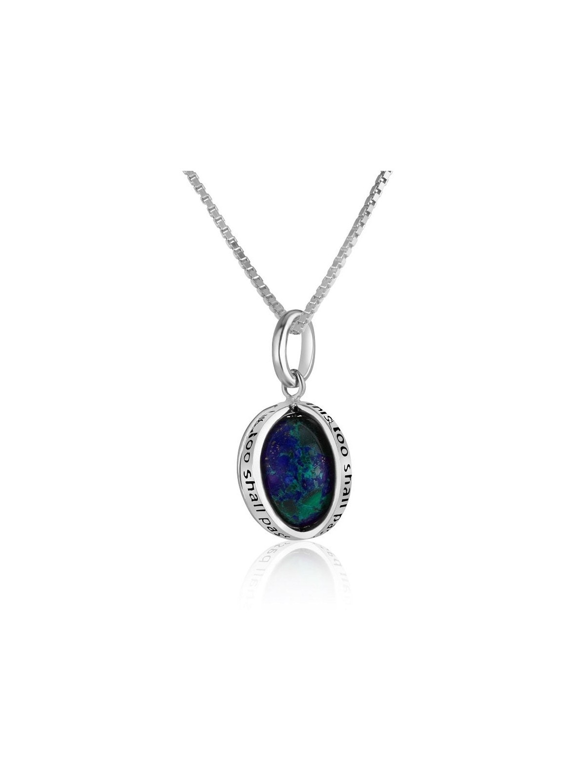 Marina Jewelry Sterling Silver and Eilat Stone Necklace - This Too Sha