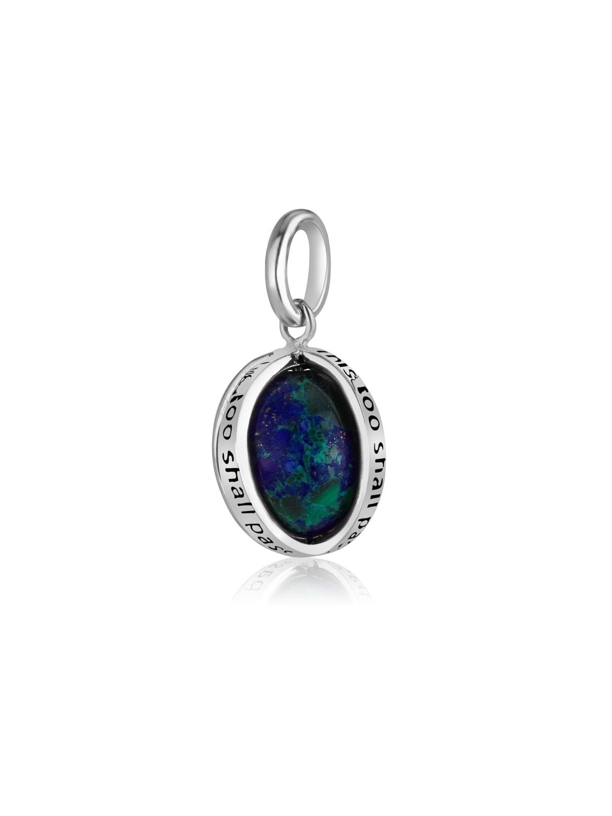 Marina Jewelry Sterling Silver and Eilat Stone Necklace - This Too Sha
