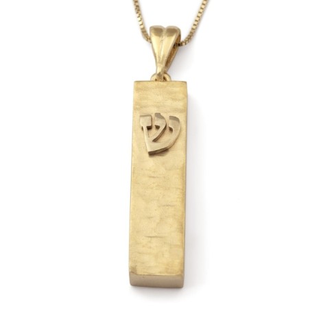 Collier pendentif mezouza en or 14 carats