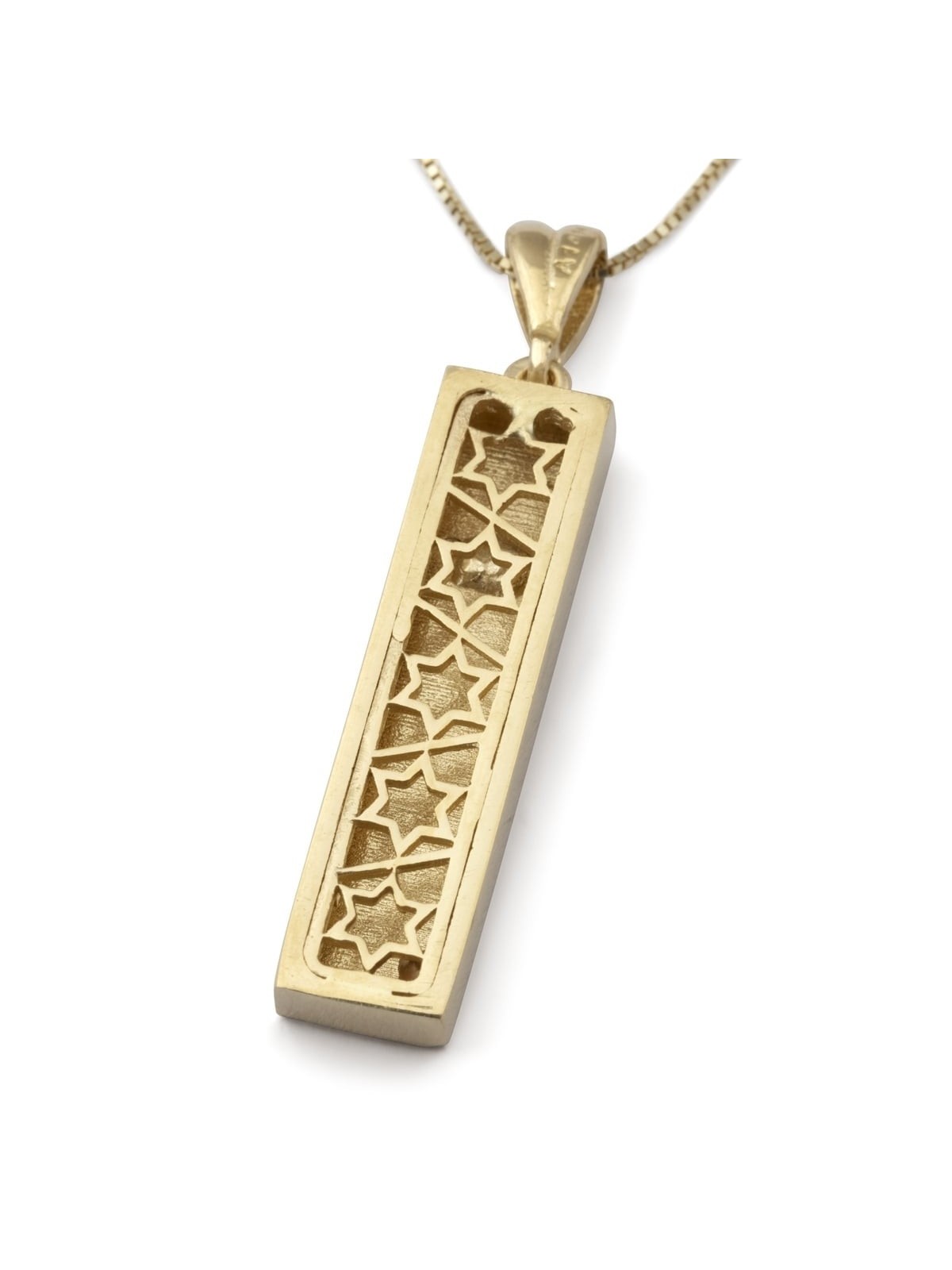 14K Gold Mezuzah Pendant Necklace