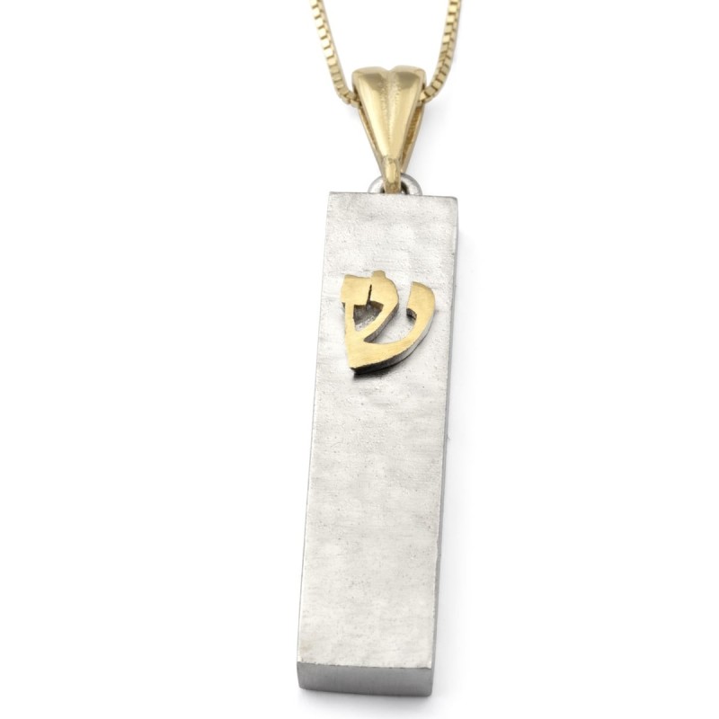Collier pendentif mezouza en or 14 carats