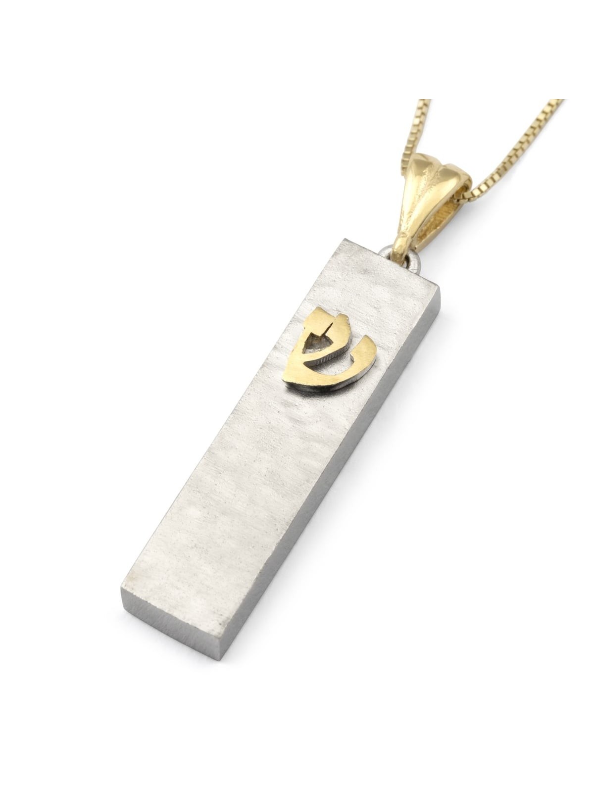 14K Gold Mezuzah Pendant Necklace