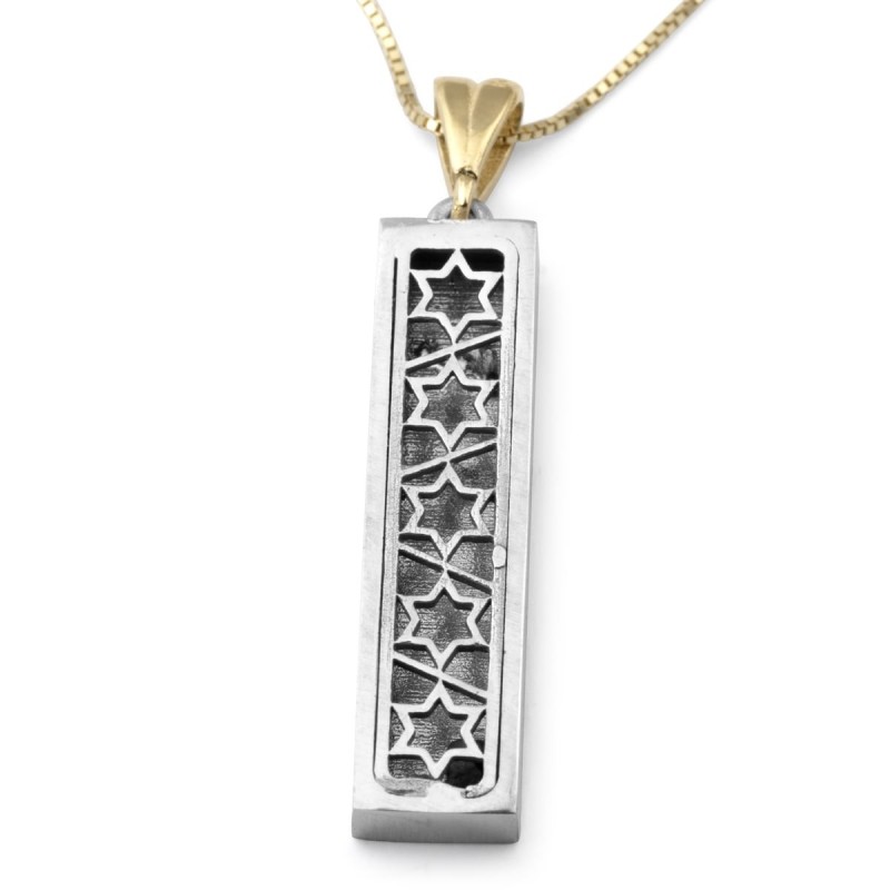 Collier pendentif mezouza en or 14 carats