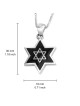 Sterling Silver Star of David Pendant Necklace with Onyx Filling