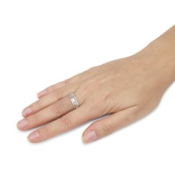 925 Sterling Silver Shema Yisrael Spinner Ring - Rhodium Plated