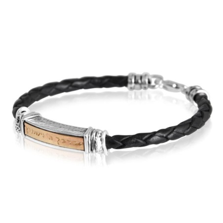 Priestly Blessing: Leather, Gold and Silver Unisex Bracelet (Variety o