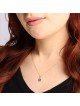 Minimalist Diamond 14K Gold Star of David Pendant Necklace with Blue E