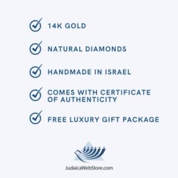 Minimalist Diamond 14K Gold Star of David Pendant Necklace with Blue E