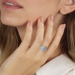 Star of David & Pomegranate Hebrew Inscriptions Spinner Ring in 925 St