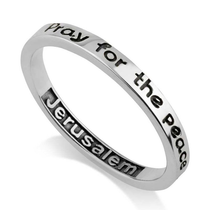 Marina Jewelry Bague Paix de Jérusalem en Argent Sterling 925 - Psaumes 12