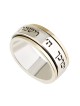 Deluxe Priestly Blessing Spinner Ring in 9K Gold and 925 Sterling Silv