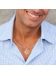 Pendentif étoile de David superposée en or 14 carats avec finition texturée - Unis