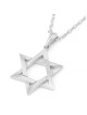 14K Gold Overlapping Star of David Pendant with Textured Finish - Unis