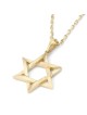Pendentif étoile de David superposée en or 14 carats avec finition texturée - Unis