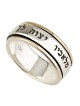 Psalm 91 Traveler's Prayer Spinner Ring in 9K Gold and 925 Sterling Si