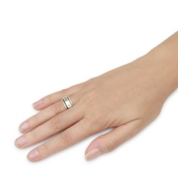 Psalm 91 Traveler's Prayer Spinner Ring in 9K Gold and 925 Sterling Si