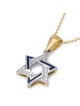 Diamond-Accented 14K Gold Double Star of David Pendant Necklace for Wo