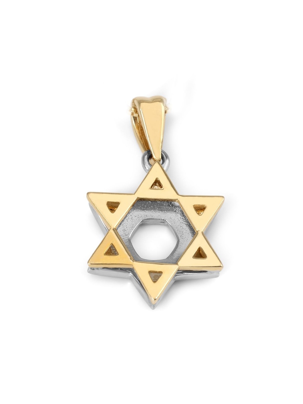 Diamond-Accented 14K Gold Double Star of David Pendant Necklace for Wo