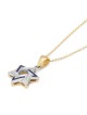Diamond-Accented 14K Gold Double Star of David Pendant Necklace for Wo