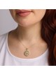 14K Gold Diamond-Studded Round Tree of Life Pendant Necklace - Large