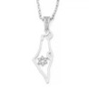 14K Gold Women's Map of Israel Outline Pendant with Diamond-Studded St