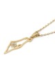 14K Gold Women's Map of Israel Outline Pendant with Diamond-Studded St