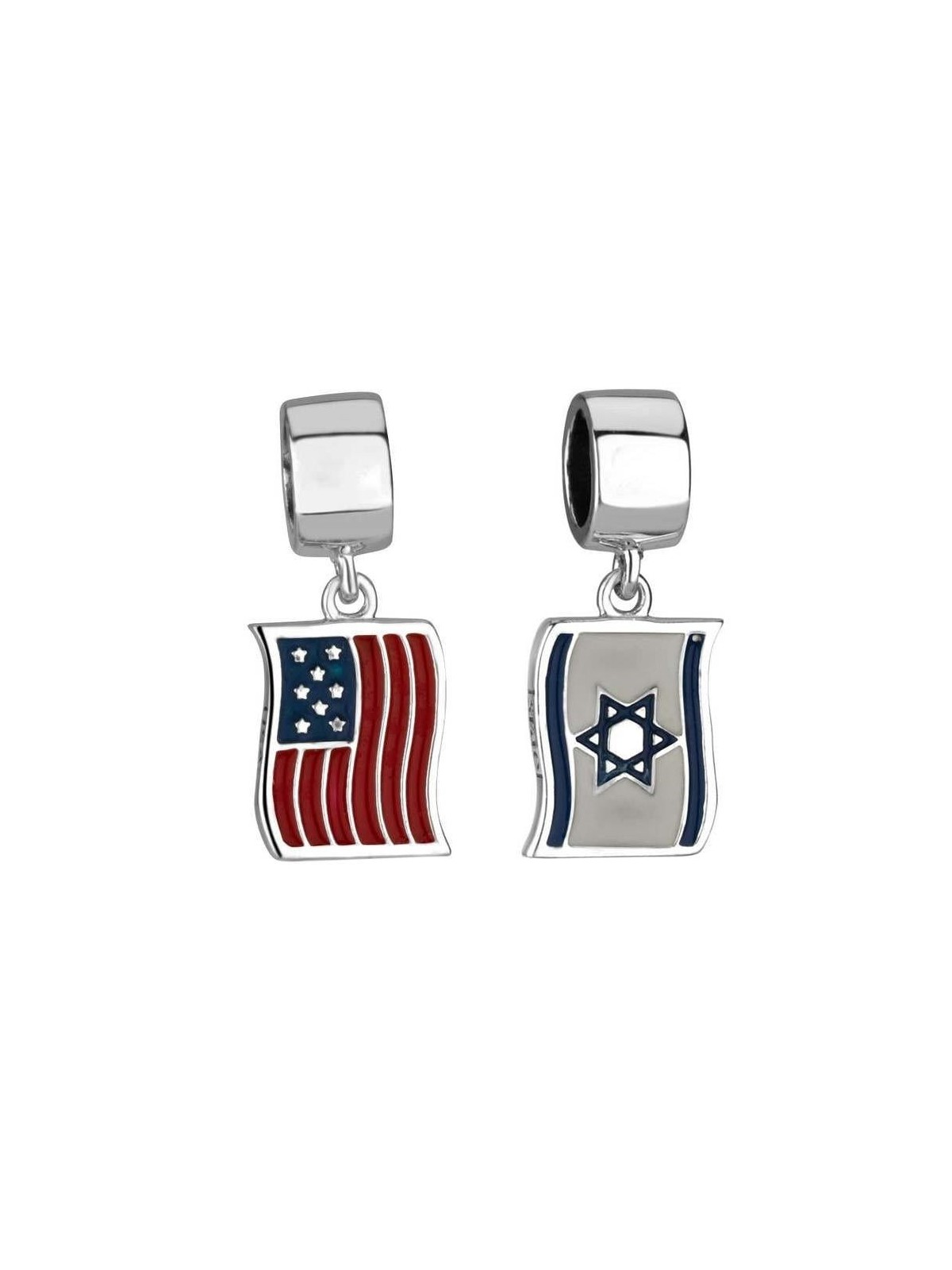 Marina Jewelry Pendentif Drapeaux israéliens et américains