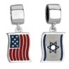 Marina Jewelry Israeli and American Flags Pendant Charm