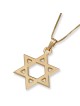 14K Gold Classic Star of David Pendant Necklace (Choice of Color)