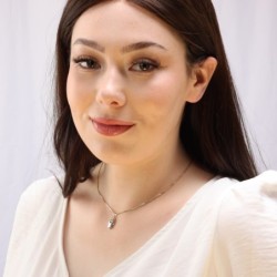 14K Yellow and White Gold Layered Hamsa Pendant Necklace with Evil Eye