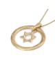 Collier pendentif étoile de David en or 14 carats avec motif torsadé (choix de C