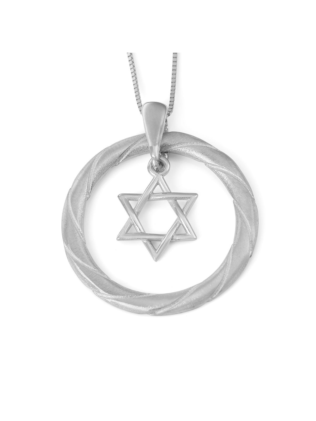Collier pendentif étoile de David en or 14 carats avec motif torsadé (choix de C