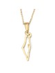 Collier avec pendentif carte d'Israël en or jaune ou blanc 14 carats pour femme