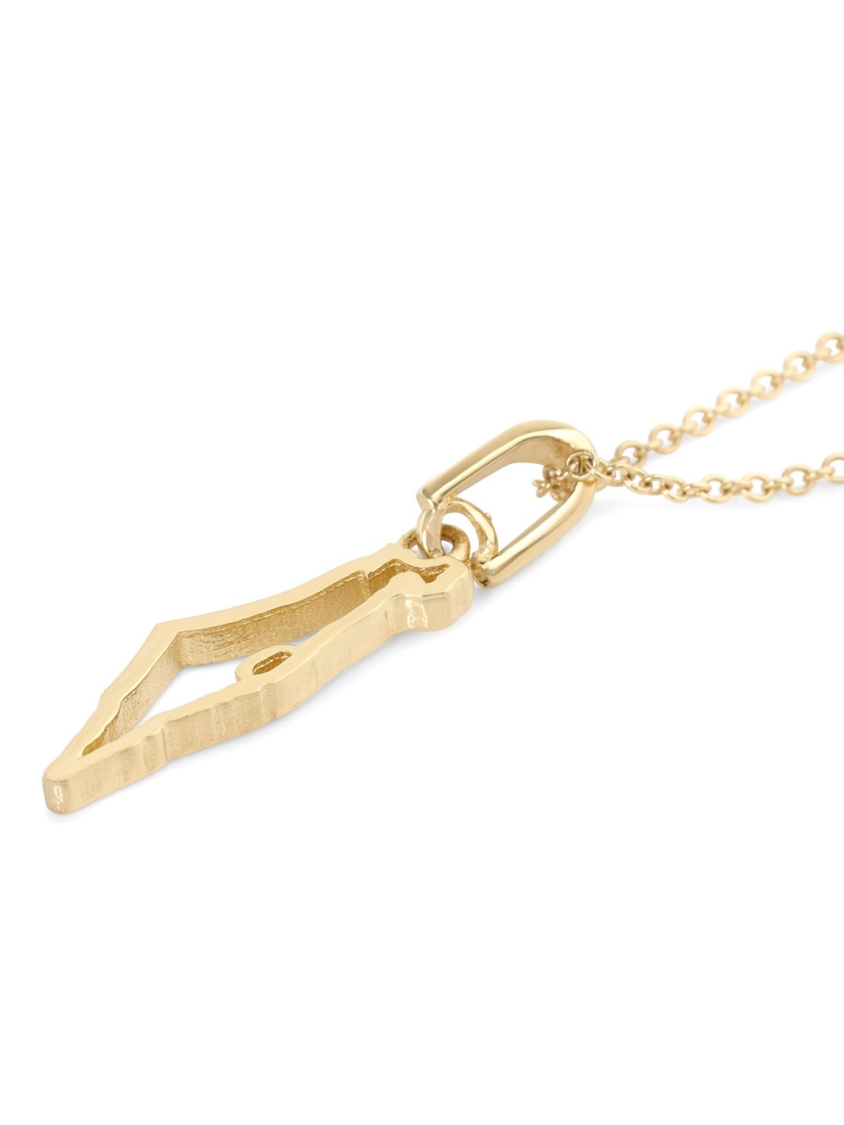 Collier avec pendentif carte d'Israël en or jaune ou blanc 14 carats pour femme